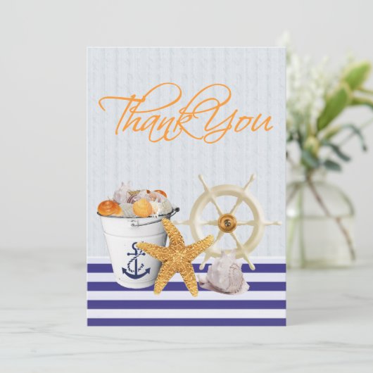 Nautisch thema Bedankt kaarten (Staand voorkant)