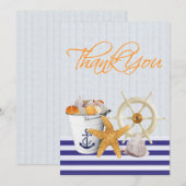 Nautisch thema Bedankt kaarten (Voorkant / Achterkant)