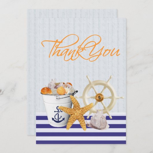 Nautisch thema Bedankt kaarten (Voorkant / Achterkant)