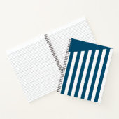 Nautisch thema Blauw en witte strepen Notitieboek (Binnen)