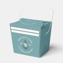 Nautisch-thema bloemanker wit aqua Blauwgroen blau Bedankdoosjes