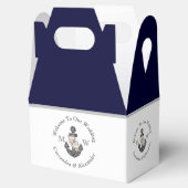 Nautisch-thema bloemanker wit marineblauw bedankdoosjes (Geopend)