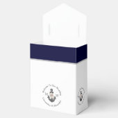 Nautisch-thema bloemanker wit marineblauw bedankdoosjes (Geopend)