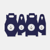 Nautisch-thema bloemanker wit marineblauw bedankdoosjes (Uitgevouwen)