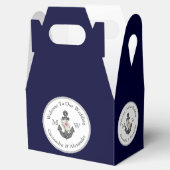 Nautisch-thema bloemanker wit marineblauw bedankdoosjes (Geopend)