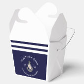 Nautisch-thema bloemanker wit marineblauw Favo Bedankdoosjes (Geopend)