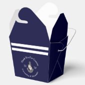 Nautisch-thema bloemanker wit marineblauw Favo Bedankdoosjes (Geopend)