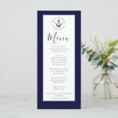 Nautisch-thema bloemanker wit marineblauw menu (Staand voorkant)