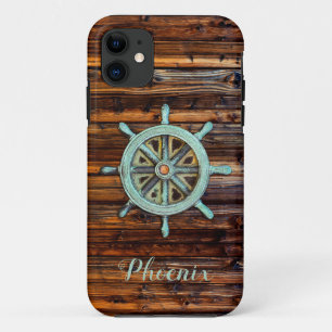 Nautisch thema Bronze Captains wiel Case-Mate iPhone Case