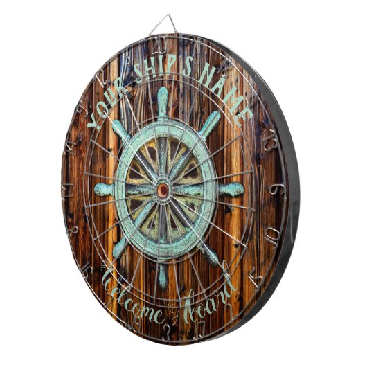 Nautisch thema Bronze Captains wiel Dartbord (Voorkant Rechts)