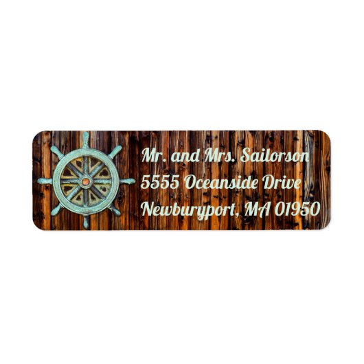 Nautisch thema Bronze Captains wiel Etiket (Voorkant)