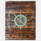 Nautisch thema Bronze Captains wiel Fleece Deken (Voorkant)