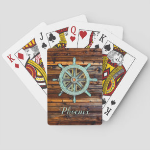 Nautisch thema Bronze Captains wiel Pokerkaarten