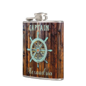 Nautisch thema Bronze Captains wiel Small Heupfles (Links)