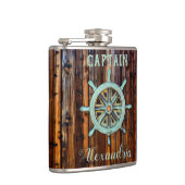 Nautisch thema Bronze Captains wiel Small Heupfles (Rechts)