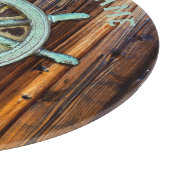 Nautisch thema Bronze Captains wiel Snijplank (Hoek)