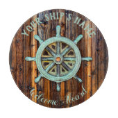 Nautisch thema Bronze Captains wiel Snijplank (Voorkant)