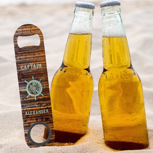 Nautisch thema Bronze Captains wiel Speed Flessenopener