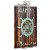 Nautisch thema Bronze Captains Wiel Tall Heupfles (Rechts)