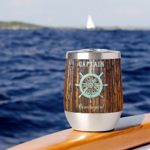 Nautisch thema bronzen kapiteinswiel klein