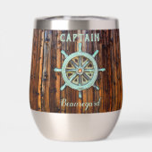 Nautisch thema bronzen kapiteinswiel klein (Achterkant)