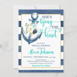 Nautisch Thema: Bruidsfeest met 'Tying the Knot' ( Kaart