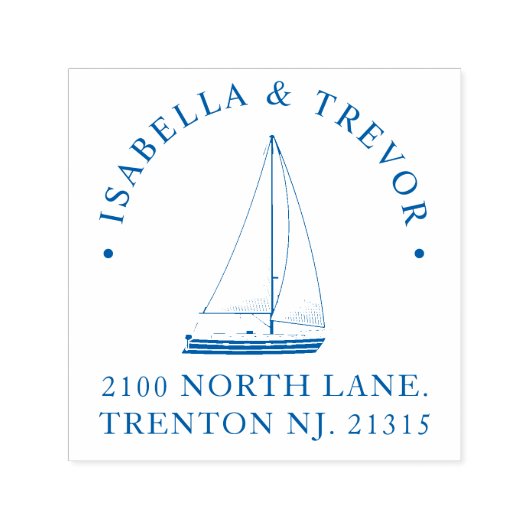 Nautisch Thema Bruiloft Aangepast Zelfinktende Stempel (Design)