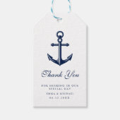 Nautisch thema bruiloft anker aangepaste marine cadeaulabel (Voorkant)