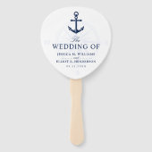 Nautisch thema bruiloft anker aangepaste marine handwaaier (Voorkant)