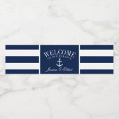 Nautisch Thema Bruiloft  Anker Navy Welkom Waterfles Etiket (Enkel label)