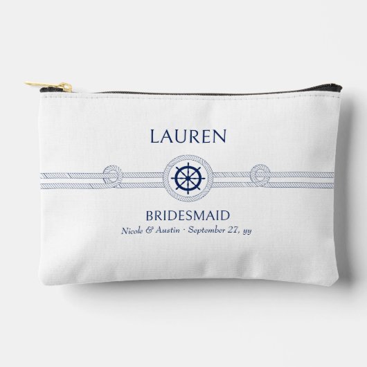 Nautisch thema bruiloft bruidsmeisje cosmetische t etui (Voorkant)
