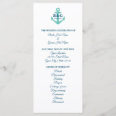 Nautisch thema bruiloft ceremonie programma sjablo programmakaart (Voorkant)