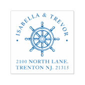 Nautisch Thema Bruiloft Custom Ship Wheel Zelfinktende Stempel (Design)