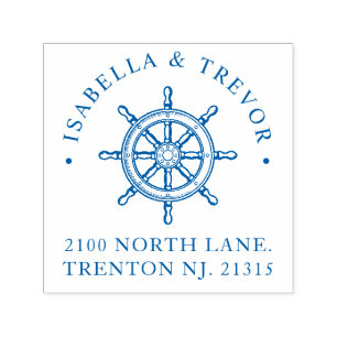 Nautisch Thema Bruiloft Custom Ship Wheel Zelfinktende Stempel