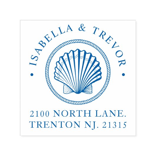 Nautisch Thema Bruiloft Oester Custom Zelfinktende Stempel (Design)