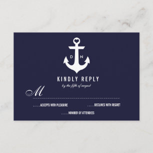 Nautisch thema bruiloft RSVP Bruiloft Kaartje