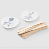 Nautisch Thema Bruiloft Seashell Custom Navy Handwaaier (Niet-gemonteerd)