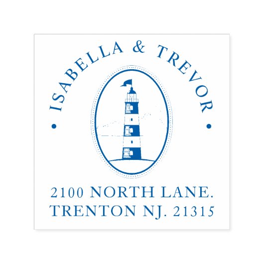 Nautisch Thema Bruiloft  Vuurtoren Custom Zelfinktende Stempel (Design)