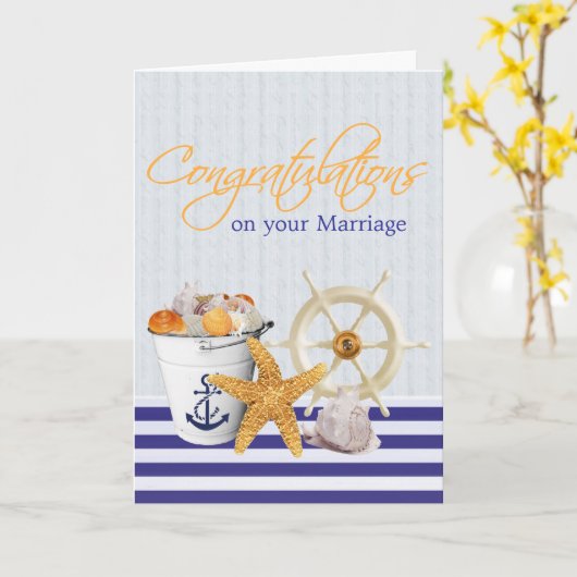 nautisch thema | Gefeliciteerd Kaart (Gele Bloem)