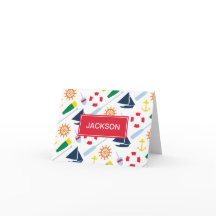 Nautisch thema gepersonaliseerde bedankkaart voor 