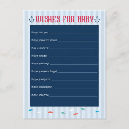 Nautisch thema - Gewenst voor Baby shower Advieskaart