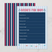 Nautisch thema - Gewenst voor Baby shower Kaart (Voorkant / Achterkant)