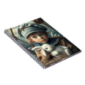 Nautisch thema Jongen die zijn speelgoed konijntje Notitieboek (Rechterzijde)