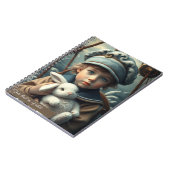 Nautisch thema Jongen die zijn speelgoed konijntje Notitieboek (Linkerzijde)