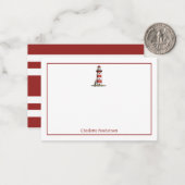 Nautisch Thema Licht Huis Naam Gepersonaliseerd Notitiekaartje (Voorkant / Achterkant in situ)