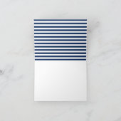 Nautisch Thema Marine Blauw Wit Strepen Dank u Bedankkaart (Binnen)