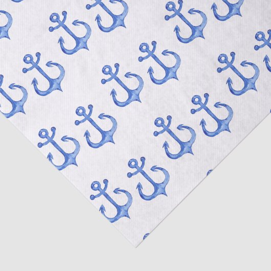 Nautisch thema | marineblauw ankers tissuepapier (Detail)