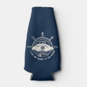 Nautisch thema Marineblauw Flesjeskoeler (Voorkant)
