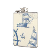 Nautisch-thema Mat met mariene details Heupfles (Links)