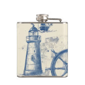 Nautisch-thema Mat met mariene details Heupfles (Achterkant)